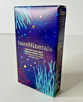 bareMinerals NATURAL RADIANCE PRIME & FINISH TRIO  Primer, Mascara, Lip Balm NIB
