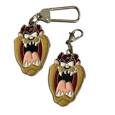 Vintage Taz Tazmanian Devil 2 Zipper Pull Purse Charms Looney Tunes Warner Bros.