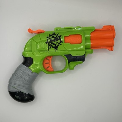 Nerf Zombie Strike DoubleStrike Blaster Green Orange Tested Works Hasbro Toy