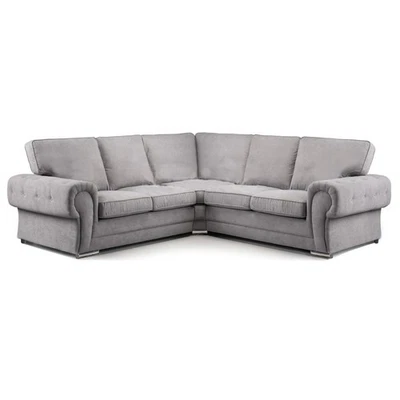 Luxury Verona 2C2 Corner Sofa Suite High Back Footstool & Arm Chair Living Room
