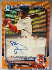 🌊⚾️NATANIEL YUTEN 2025 Bowman Chrome 1st Orange Wave Refractor /25 #BOOKEND⚾️🌊