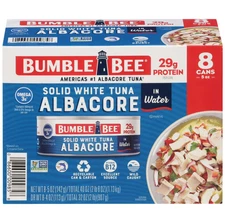Bumble Bee Solid White Albacore Tuna in Water, 5 Oz Can (Pack of 8) - Wild Caugh