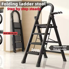 Folding Step Ladder 500LB Heavy Duty Non-Slip...