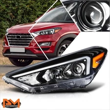 For 19-21 Tucson Factory Style Left Side Projector Headlight Lamp Black Housing