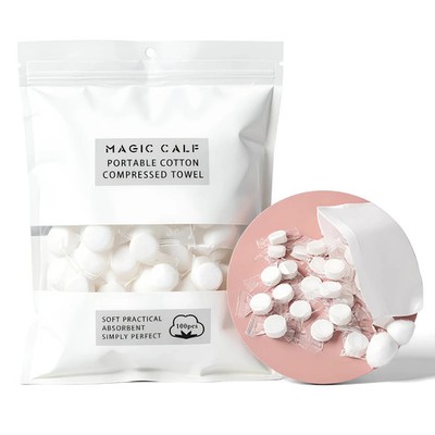 Compressed Towels 100 Pack Portable Travel Camping Emergency Cotton Wipes