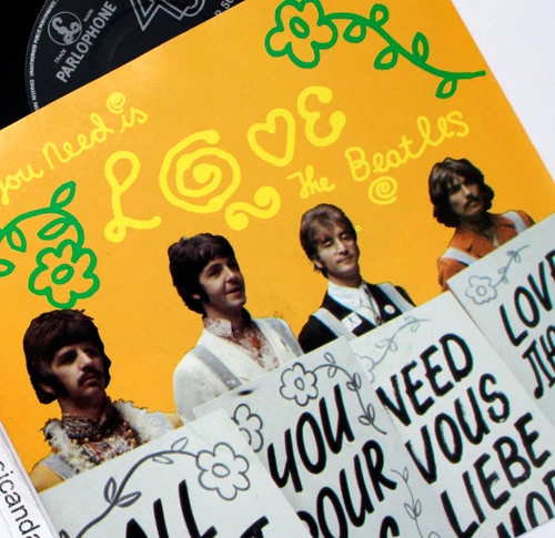 THE BEATLES ALL YOU NEED IS LOVE 7"  VINYL UK PARLOPHONE SOLID LABEL EX+
