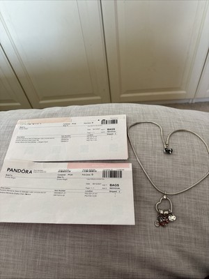 Pandora 50cm Snake Necklace With Heart  O Pendant And Disney Charms