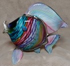 MAD ART ARTIST  RINA FEHRENSEN BLOWN ART GLASS LARGE RAINBOW ANGEL FISH 2006 — photo 8