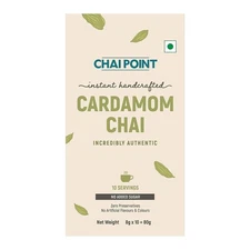 CHAI POINT Cardamom Instant Tea (Without Sugar) | Elaichi Tea | 10 Sachets