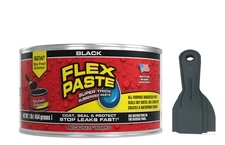 Flex Seal Flex Black Paste 1lb Jar with Allway Tools Putty 3-Pack Knives Bund...
