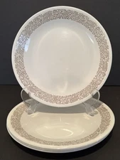 Corelle Woodland Brown Dinner Plates Corning 10.25” Diameter Set of 4 Vintage