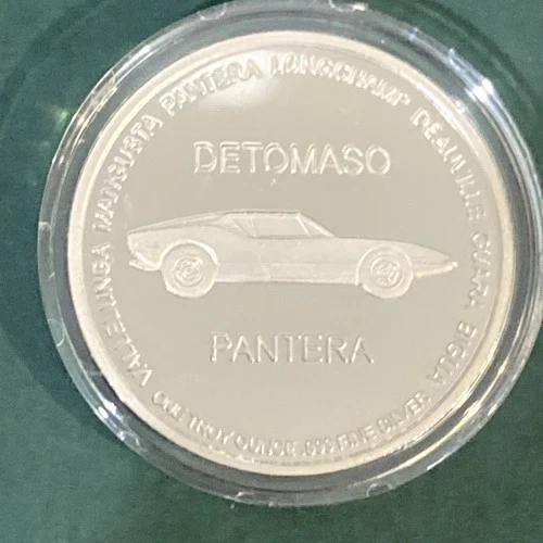 1 OZ Detomaso PANTERA  .999 FINE SILVER Round - # 35 - Uncirculated in Case