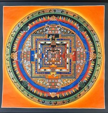 Kalachakra Mandala Thangka – Handgemalt, Nepal, 50×50 cm