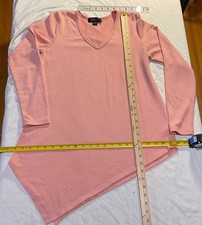 Karen Kane Asymmetric Hem Blouse Top Womens Minimalist Elevated Basic Size L