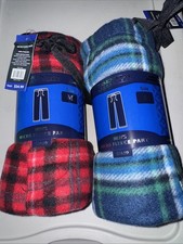 2 Pairs Men s Lounge Sleep PJ Pants Micro Fleece Plaid Medium Pajamas Sleepwear
