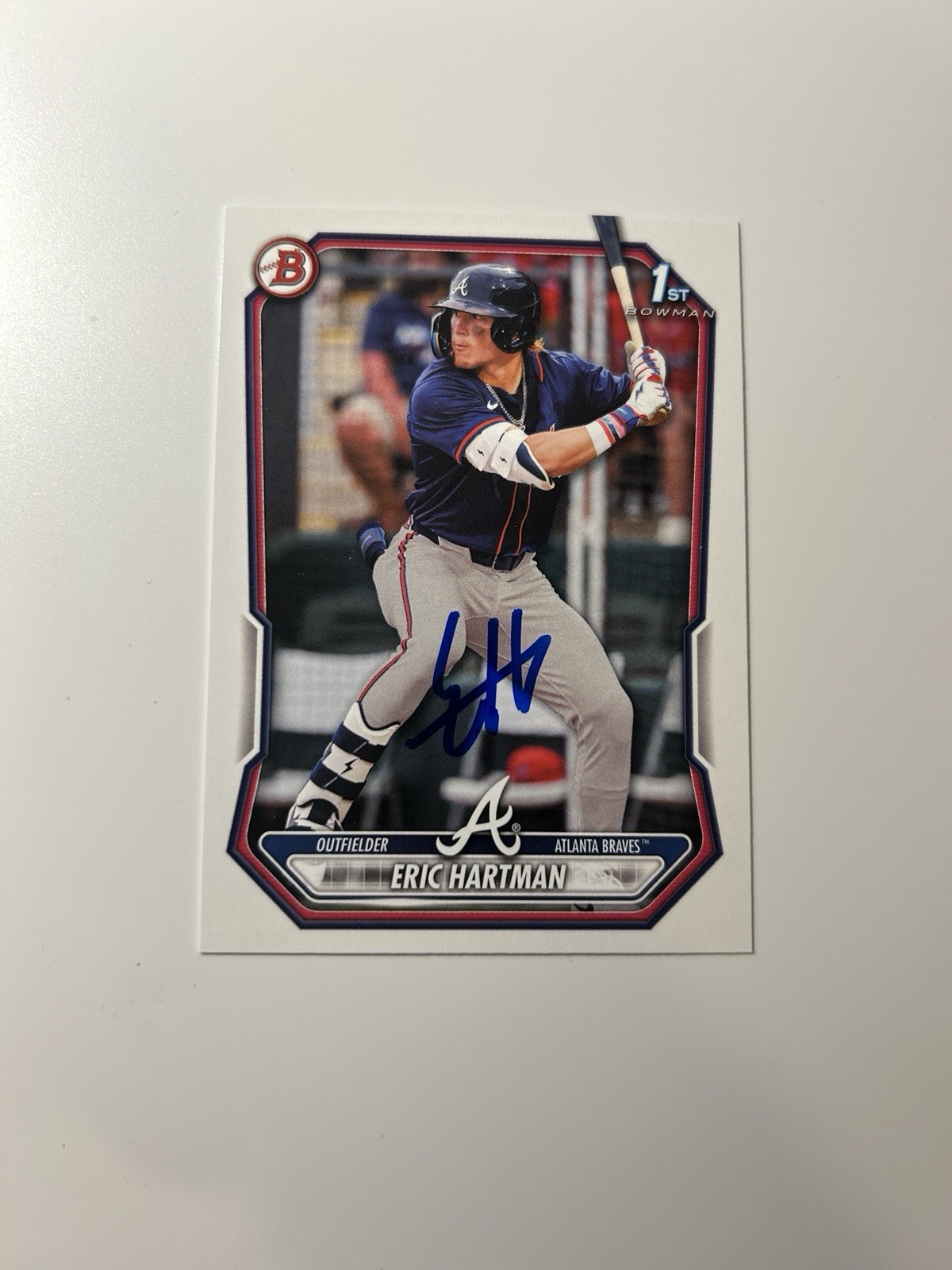 2026 1st Bowman Eric Hartman Auto Signed Paper Card #BP-102 Atlanta Braves