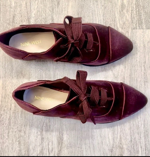 NEW Nine West Women Oxford Cap Toe Shoes 8 M Velvet - Image 2 of 4