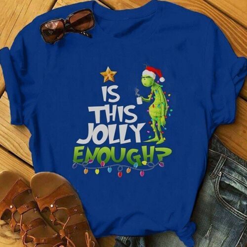 NEW Grinch IS THIS JOLLY ENOUGH? CHRISTMAS T-SHIRT LADIES MENS XMAS TOPS AU~ - Picture 5 of 21
