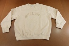 Offline by Aerie Womens Large Oatmeal Heather French Terry Sweatshirt NWT Flaw