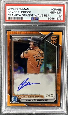 2024 Bowman Baseball Bryce Eldridge Auto Chrome Orange Wave
