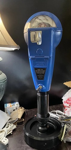 Vintage Blue Duncan 60 Parking Meter And Key, Working