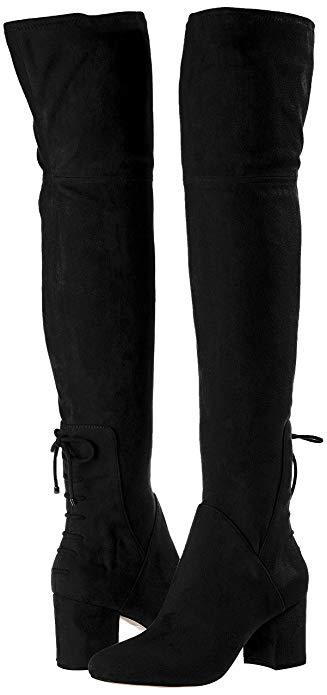 RRP £100 ALDO ADESSI BLACK OVER KNEE HIGH THIGH LONG MID HEEL BOOTS SIZE  36