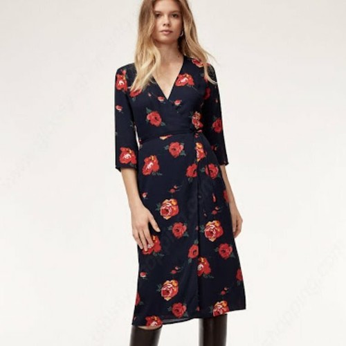 EUC Aritzia BABATON Crepe ROSE Art 