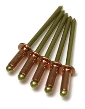 Copper Blind POP Rivet - 4-2 #42, Brass Mandrel 1/8" (0.020 - 0.125) Qty-250