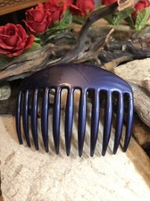 Vintage Purple Celluloid 11 teeth Large Hair Comb FRANCE 18.8g