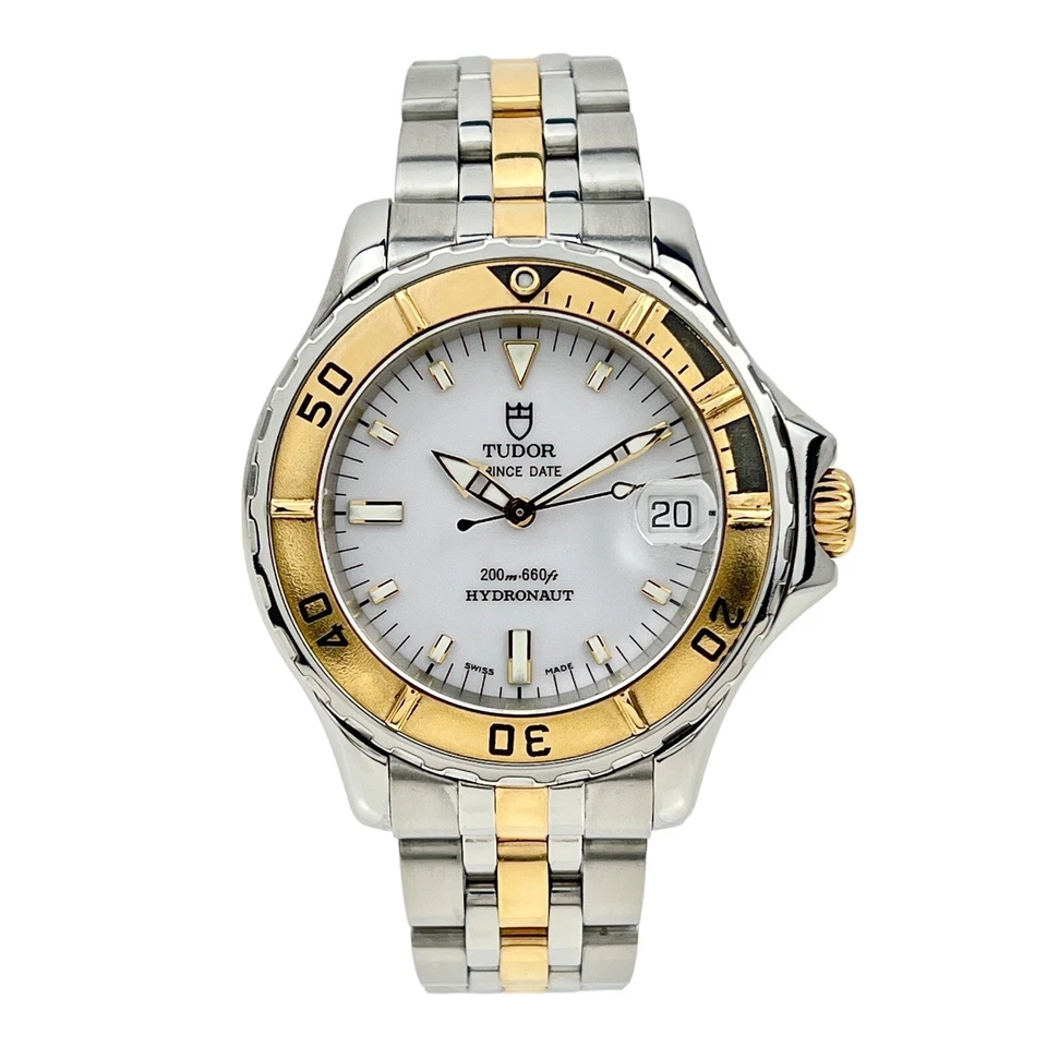 Reloj unisex automático para hombre Tudor Prince Date Hydronaut 85193P dos tonos 36 mm