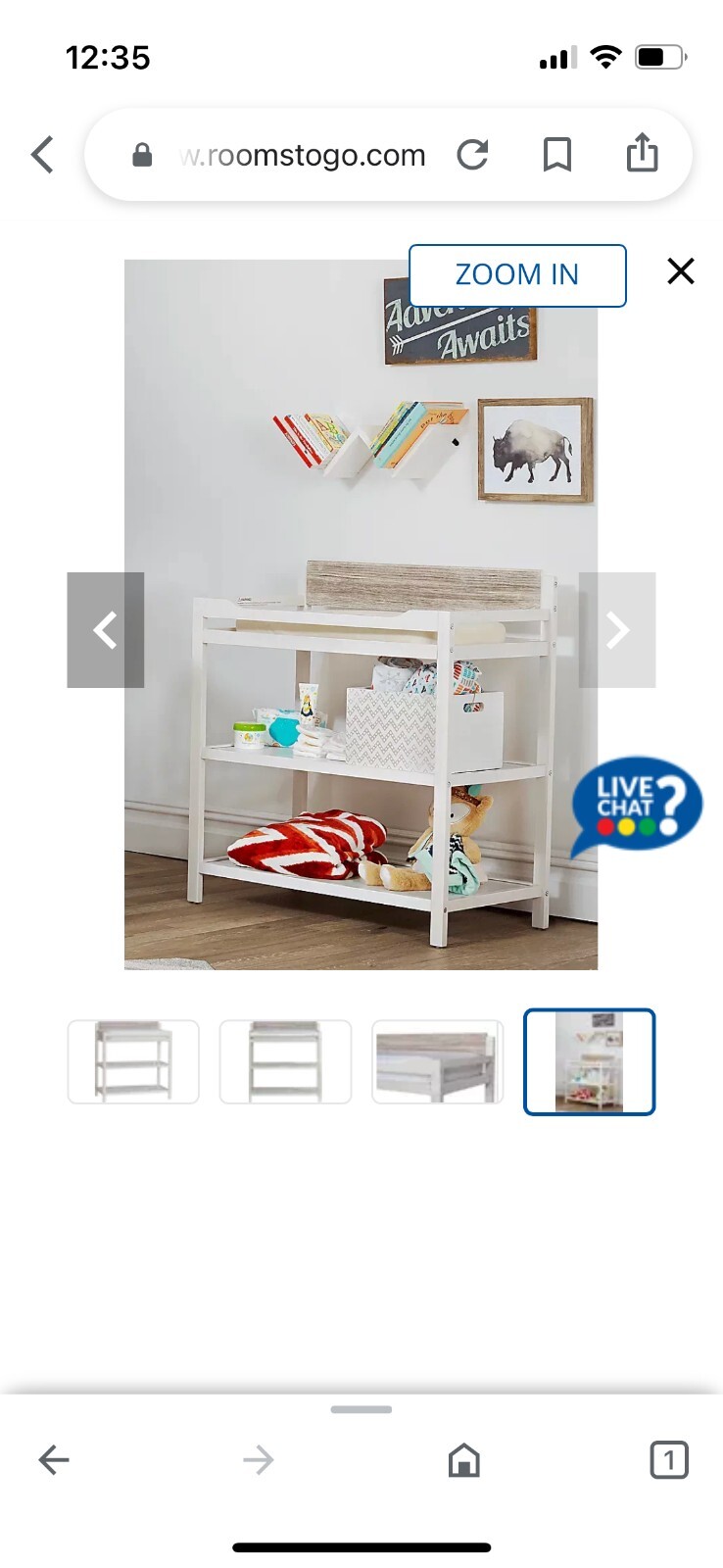 Lachlan White Changing Table with Pad