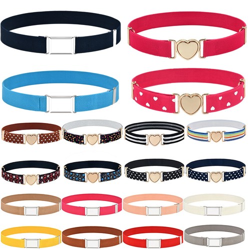 Boys Kids Belts Girls Elastic Adjustable Buckle Children Silver Alloy Toddler ⚝ - Picture 2 of 42
