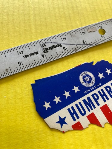 "HUMPHREY" U.S.A. MAP Bumper Sticker RED WHITE BLUE 5" X 3 " - Picture 2 of 2