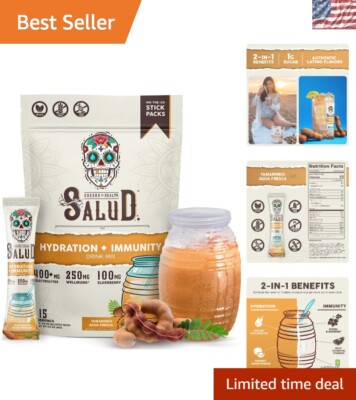 2-in-1  Hydration Packets with Immunity-Boosting Electrolytes, 15 Servings