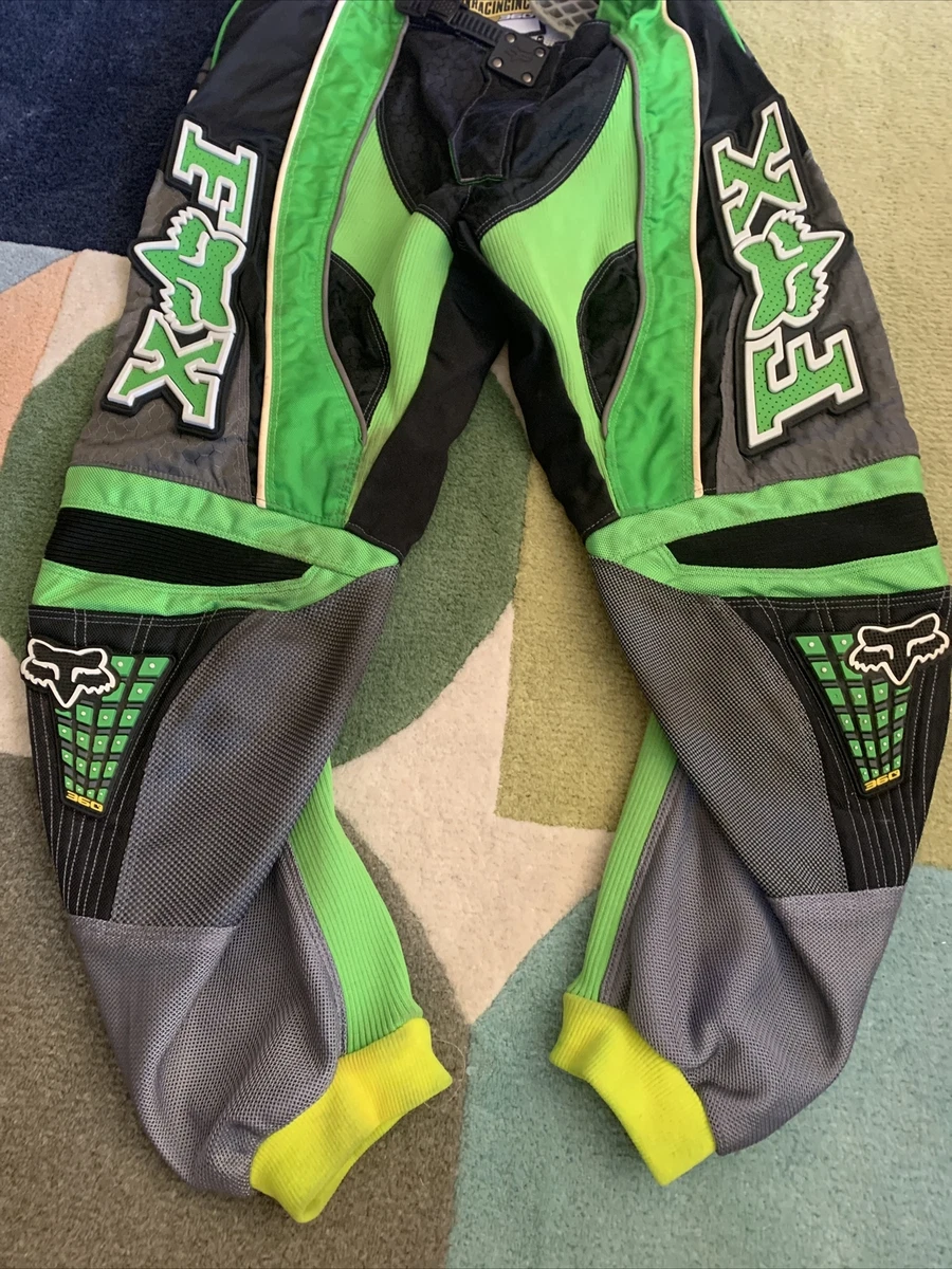 Vintage Fox 360 Motocross Racing Set Size 36 Neon Green Size XL