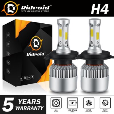 LED Headlight H4 9003 3-sides LED Bulbs Lights High Low Beam 300000lm 6000K