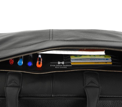Bolso para Laptop Negro Cuero de Vaca Maletín Hombro Oficina Viaje Bolso Mensajero - Imagen 7 de 10