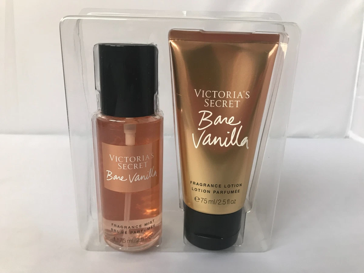 VICTORIA'S SECRET BARE VANILLA FRAGRANCE MIST & LOTION TRAVEL SIZE SET