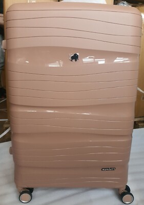 Mamhut großer PP Hartschalenkoffer Koffer erweiterbar Tsa Schloss rosegold 76 cm