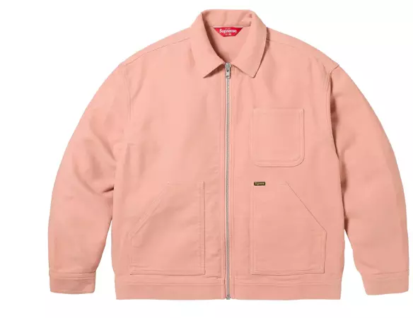 Supreme Kindermann Moleskin Work Jacket Dusty Pink FW23 Size Small