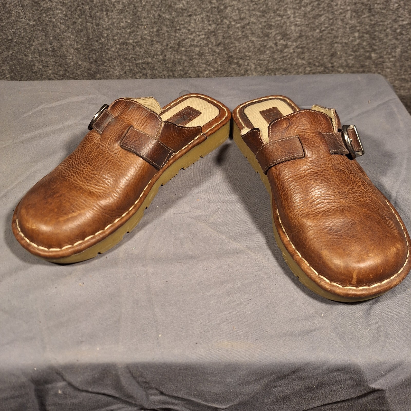 APL Sandali donna pelle punta chiusa design alpino misura 8 marrone fibbia regolabile