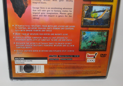 Savage Skies Sony PlayStation 2 PS2 BAM! Entertainment Inc 2001 BRANDNEU Neu in Verpackung - Bild 10 von 10