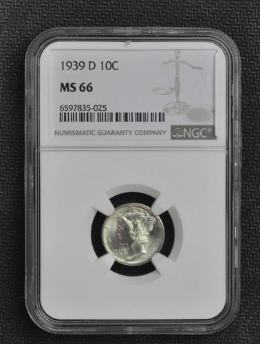 1939 D - Mercury Dime - NGC MS66