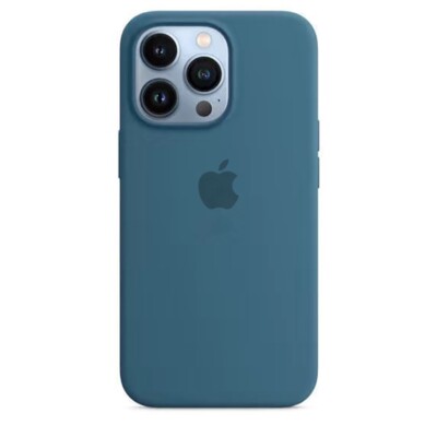 Silikonhülle mit MagSafe für Apple iPhone 14 Pro, Vogelfeder blau