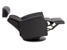 IMG Comfort Duke RM285 Power Swivel Recliner in Sauvage 559 Dark Brown Leather