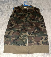 Vintage Sears Fieldmaster Sleeveless Vest Sz 40 Mens Camo Full Zip Polyester