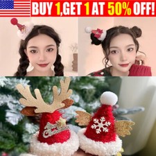 1PC Christmas Hair Clips Lovely Barrettes Xmas Tree Hat Hairpin for Women Girls