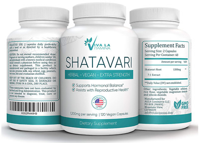 ORGANIC SHATAVARI ROOT STRACT 1200 Mg PER SERVING  120 VEGAN CAP IMPROVE HORMON 