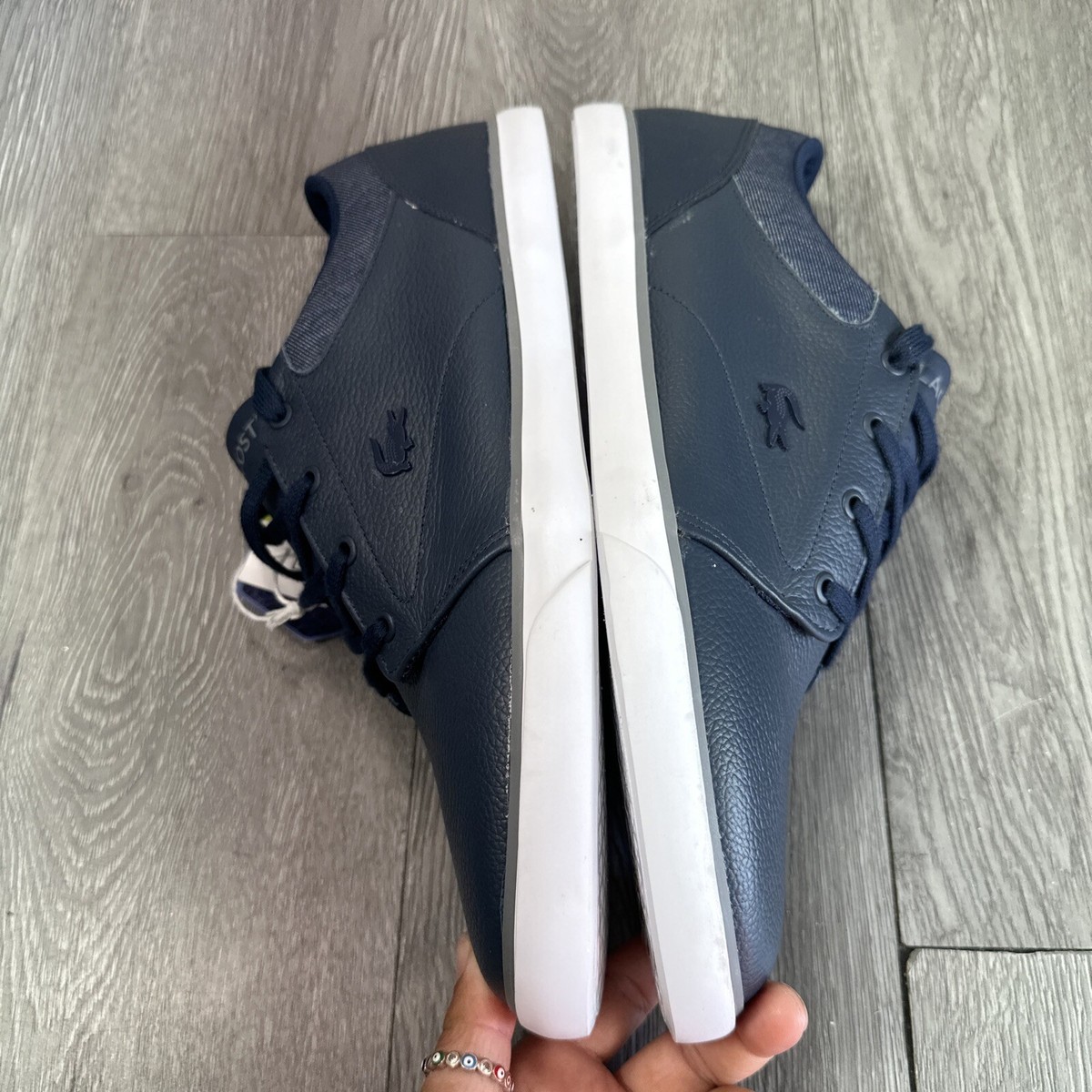 Lacoste Minzah 319 1 P CMA Mens Blue Leather Lifestyle Sneakers