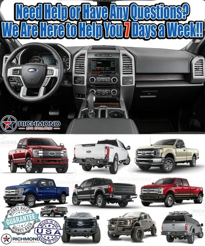 2017-2018 Ford F250 F350 Lariat-Driver Side Bottom PERF Leather Seat Cover Black - Picture 12 of 12